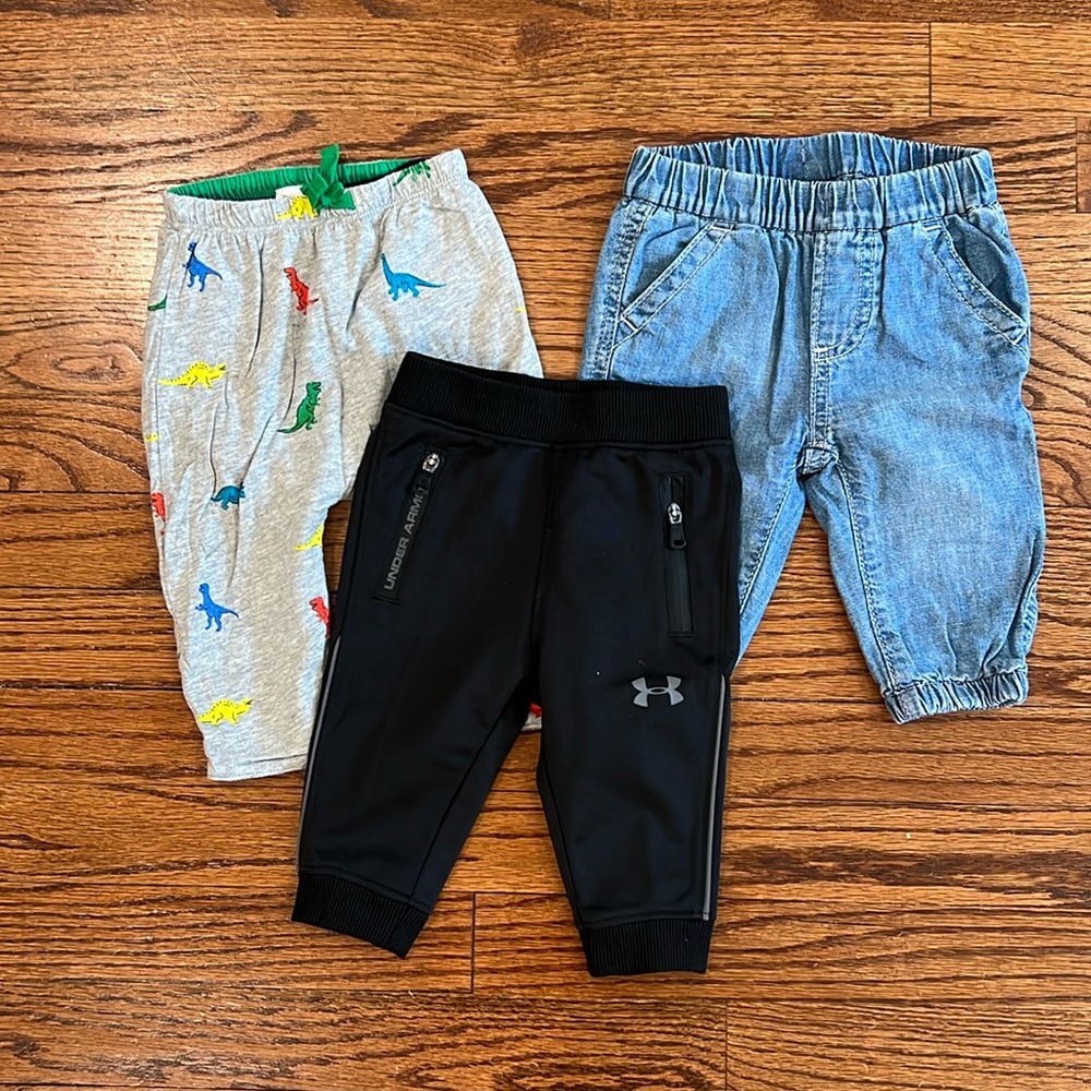 3 pairs Baby Boys Pants 3-6m